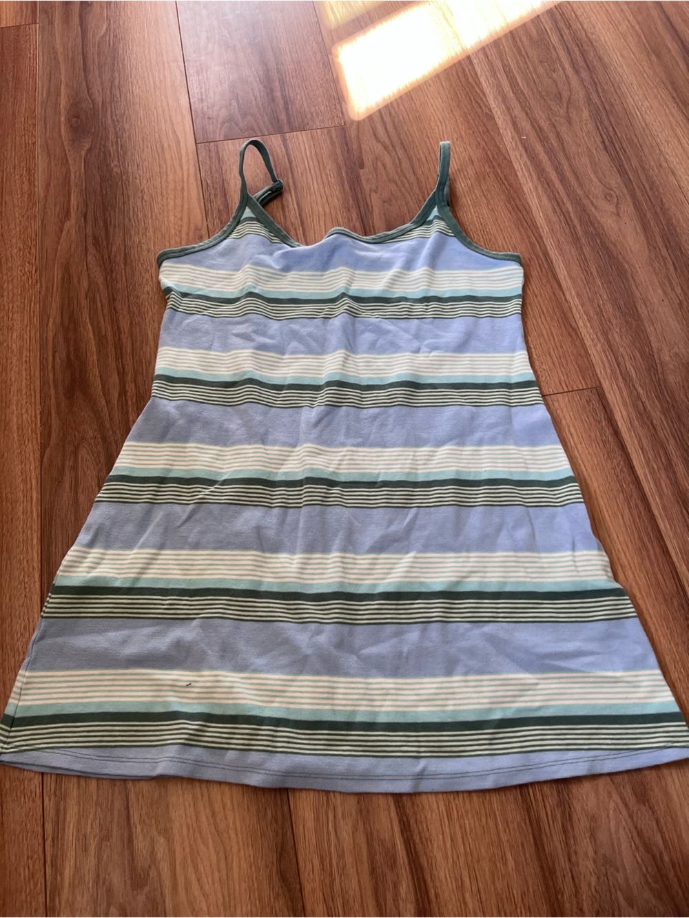 American Eagle Outfitters Striped Tank Top in Light Blue, Sage Green, Cream